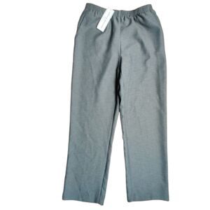 Alfred Dunner Petite Gray Pull On Pants Elastic Waist Straight Leg Size 8P